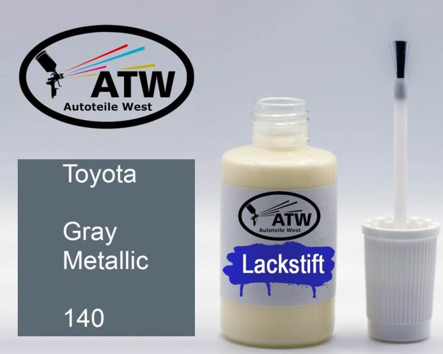 Toyota, Gray Metallic, 140: 20ml Lackstift, von ATW Autoteile West.